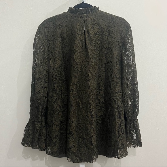 Sachin + Babi Olive Lace Top with Pearl Details - Picture 4 of 4